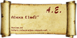 Alexa Elmó névjegykártya